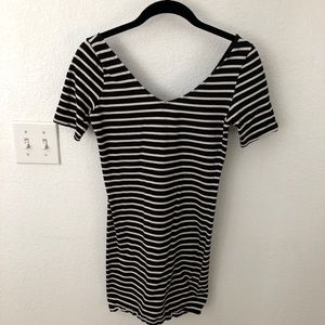 H&M Striped Fitted Knit Dress